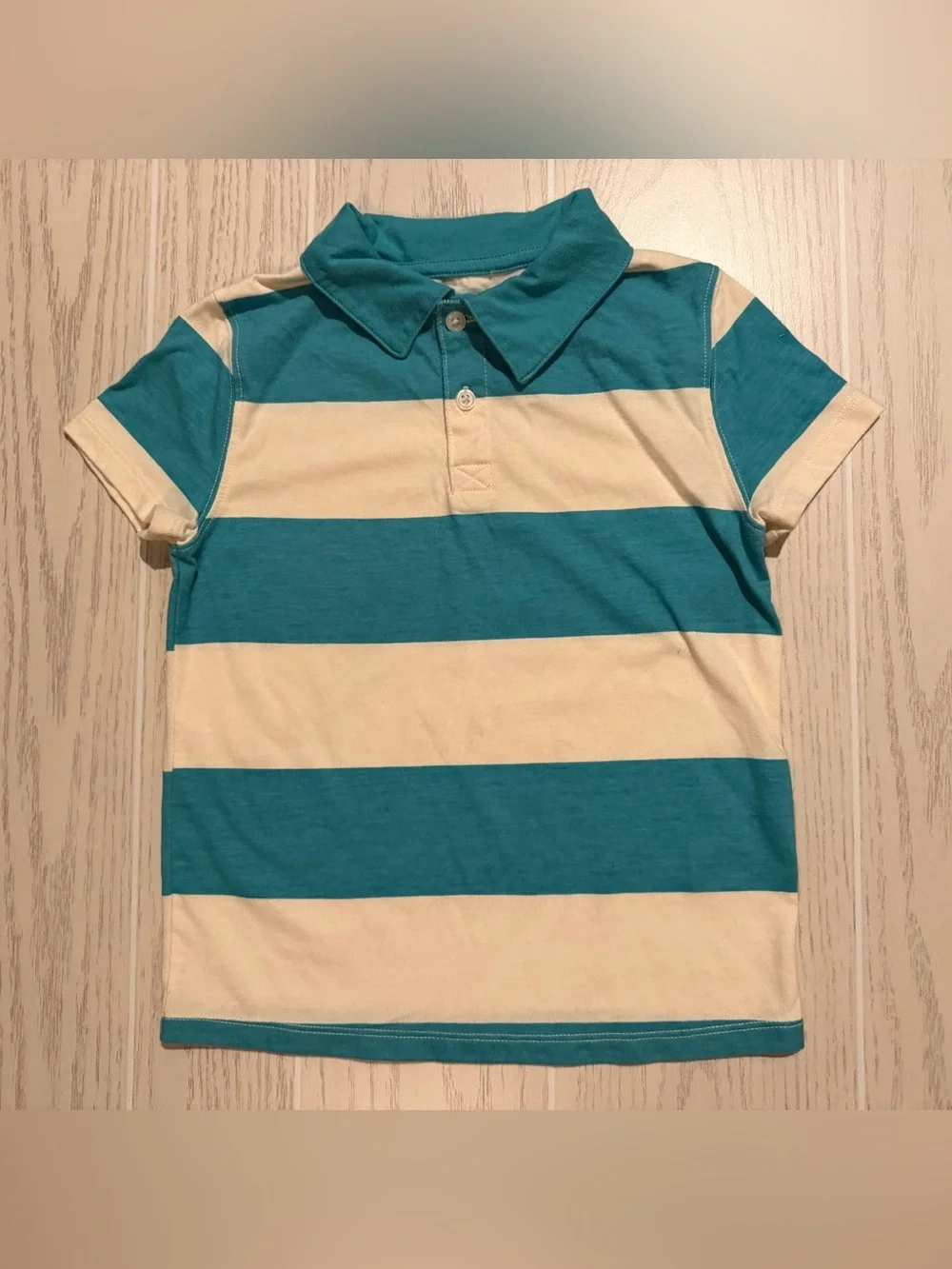 Cat & Jack Boys Polo Shirt Bundle XS 4/5 Blue Striped Preppy School 2pc